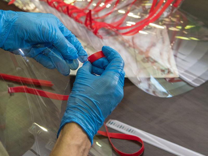 Tulane School of Medicine volunteers assemble face shields