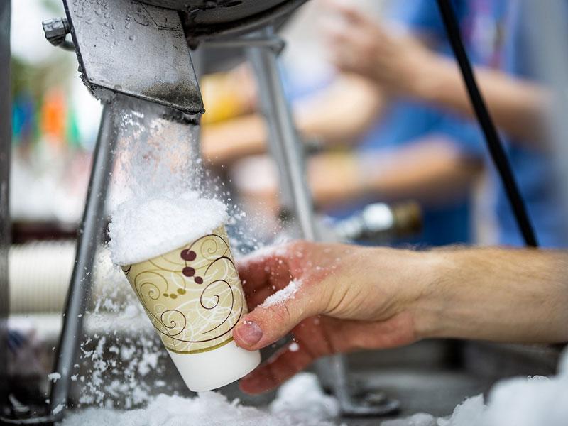 Snoballs at MikeDrop event Downtown at School of Public Health