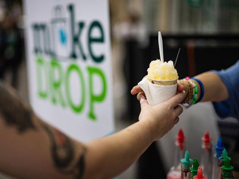 Snoballs at MikeDrop event Downtown at School of Public Health