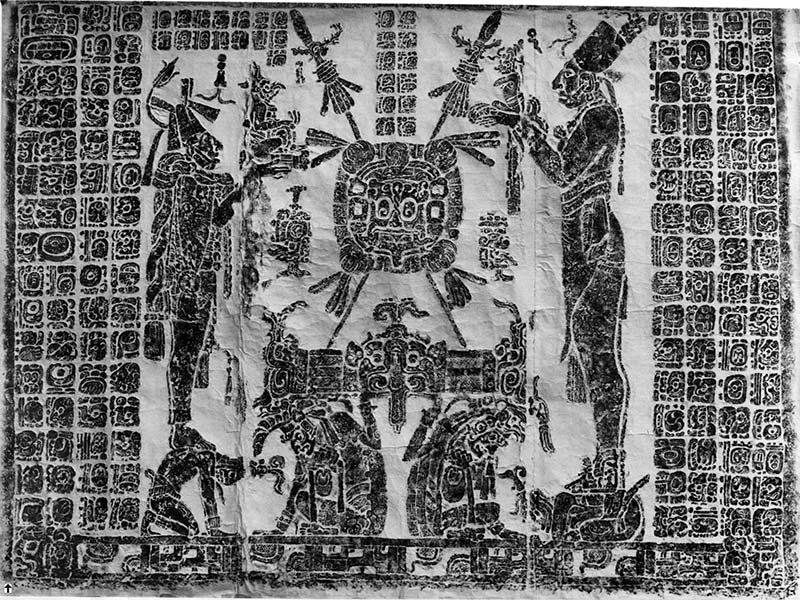 Rubbing of Tablet of the Sun at Palenque Rubbing of Tablet of the Sun at Palenque