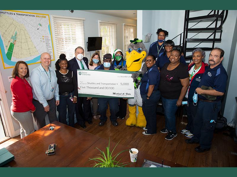 The Shuttles and Transportation team were honored for their vital role in transporting students who tested positive for COVID-19 to off-site quarantine location and assisting students during the Hurricane Ida evacuation. The Shuttles and Transportation team were honored for their vital role in transporting students who tested positive for COVID-19 to off-site quarantine location and assisting students during the Hurricane Ida evacuation.