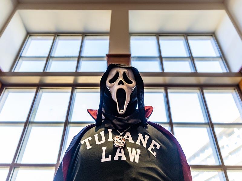 Tulane Law School Reading Room, dressed for Halloween