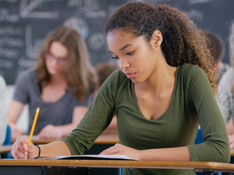Student taking exam Student taking exam