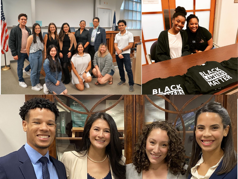 Collage of Tulane law students at various events