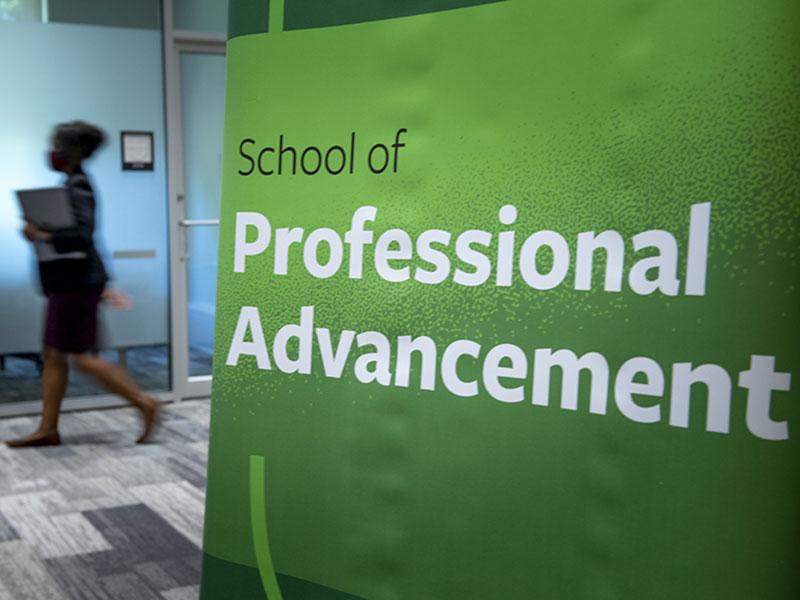 School of Professional Advancement green signage School of Professional Advancement green signage