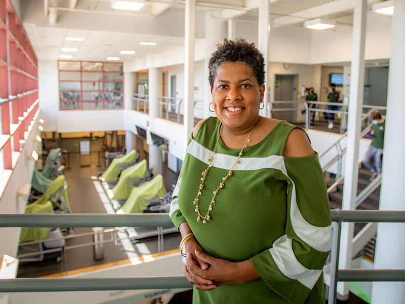 Wendy Windsor standing in the Reily Center