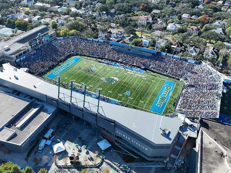 Aerial view of Yulman Stadium