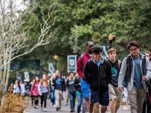 McAlister Place is the most popular route to get to class on time.