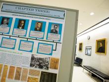 History of Howard-Tilton Memorial Library recounted in “chapters” on display in the building’s lobby.