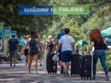 The Tulane community welcomes first-year students and their families to the uptown campus.