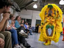 Mardi Gras Indians bring their culture to the classroom.