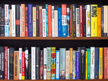 Books on bookshelves