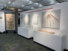 Latin American Library exhibit titled "Reshaping Histories: Legacies of Encounter"