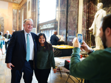 President Michael A Fitts with a Tulane Legislative Scholar