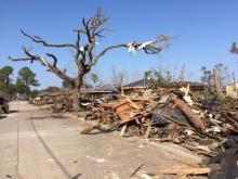 Tornado damage in New Orleans East