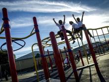 silhouette of children