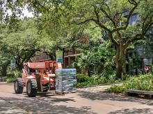 Hurricane Barry preparations on Tulane campus